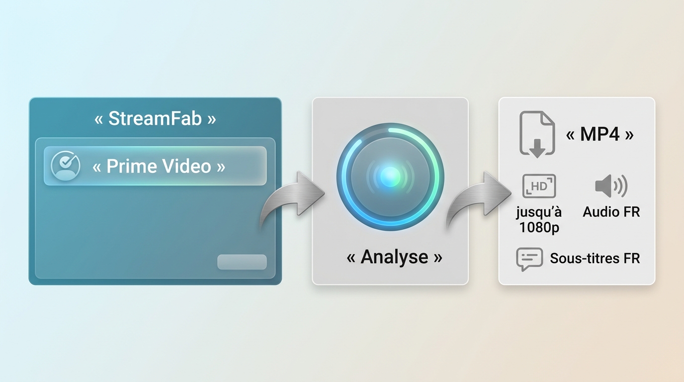 Étapes StreamFab pour analyser Prime Video et enregistrer un fichier MP4 en 1080p