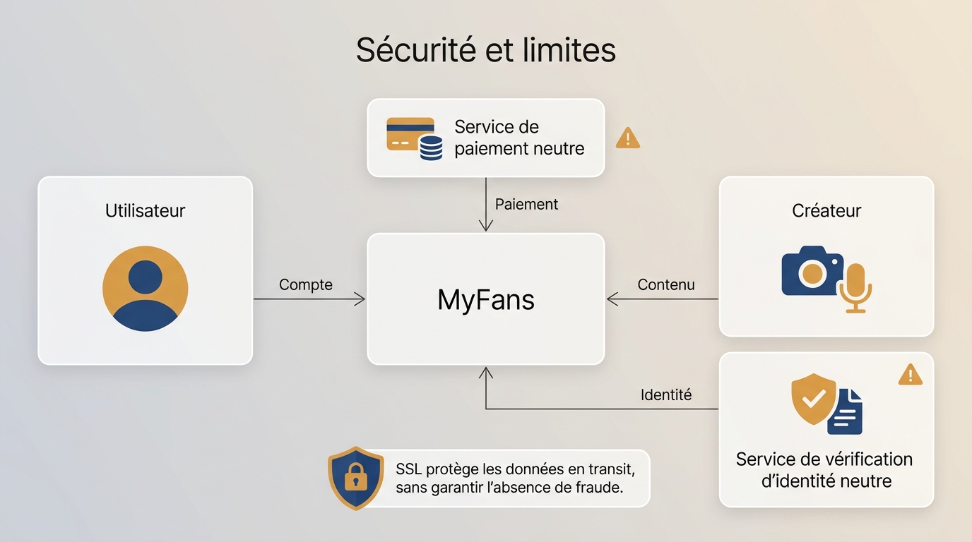 Flux de compte, paiement et vérification d’identité autour de MyFans et de ses prestataires