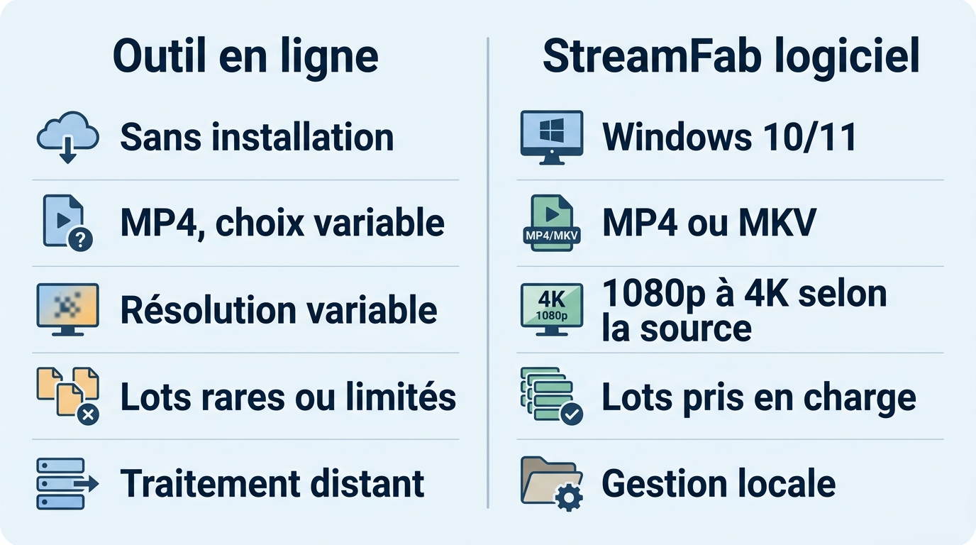 Outil Pornhub en ligne ou StreamFab : formats, résolution, lots et installation