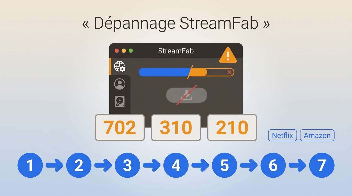 StreamFab ne fonctionne pas ? 7 vérifications pour les erreurs 702, 310 et 210