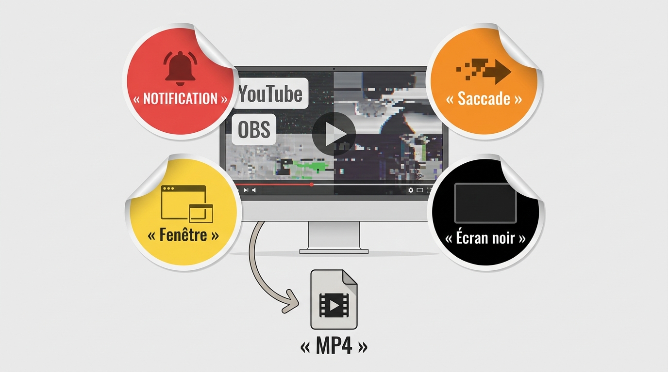 Exemples de problèmes lors d’une capture vidéo classique avec OBS et YouTube