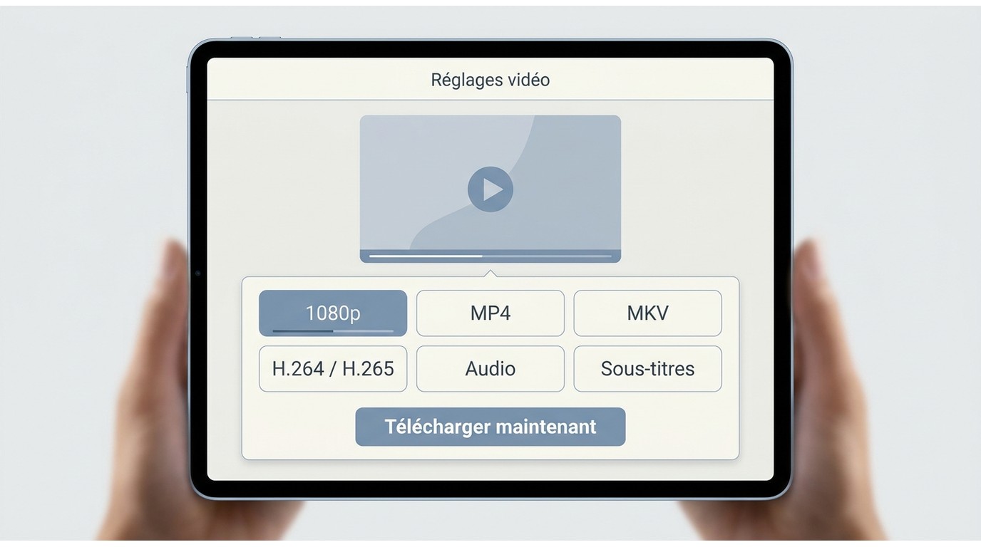 Réglages Prime Video pour choisir 1080p, MP4 ou MKV, codec, audio et sous-titres.