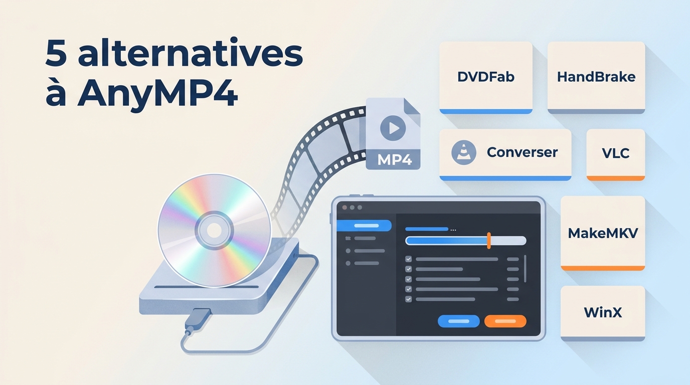 AnyMP4 DVD Ripper : avis 2026 et 5 alternatives