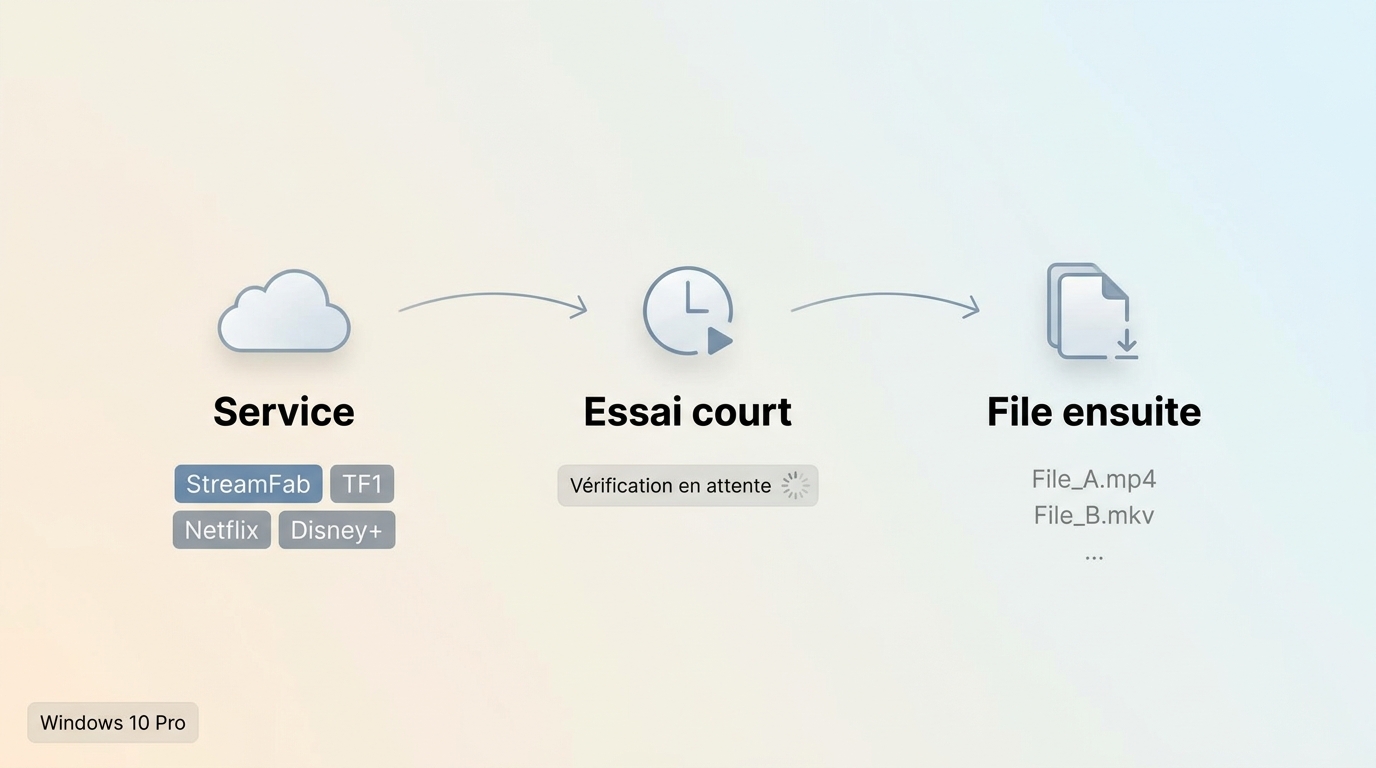 Vérification de StreamFab sur TF1, Netflix et Disney+ avant une longue file