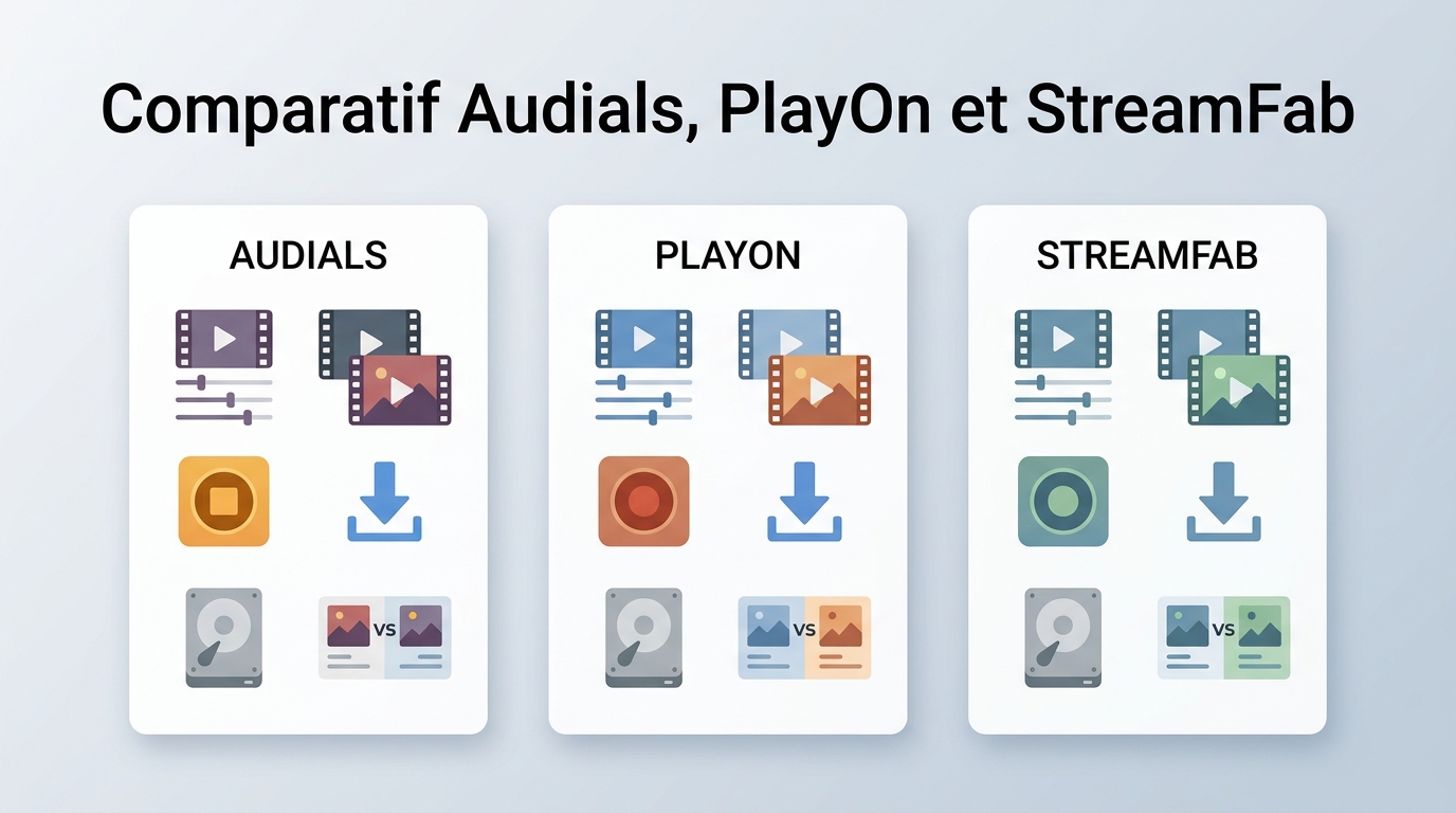 Audials, PlayOn ou StreamFab : 3 profils comparés en 2026