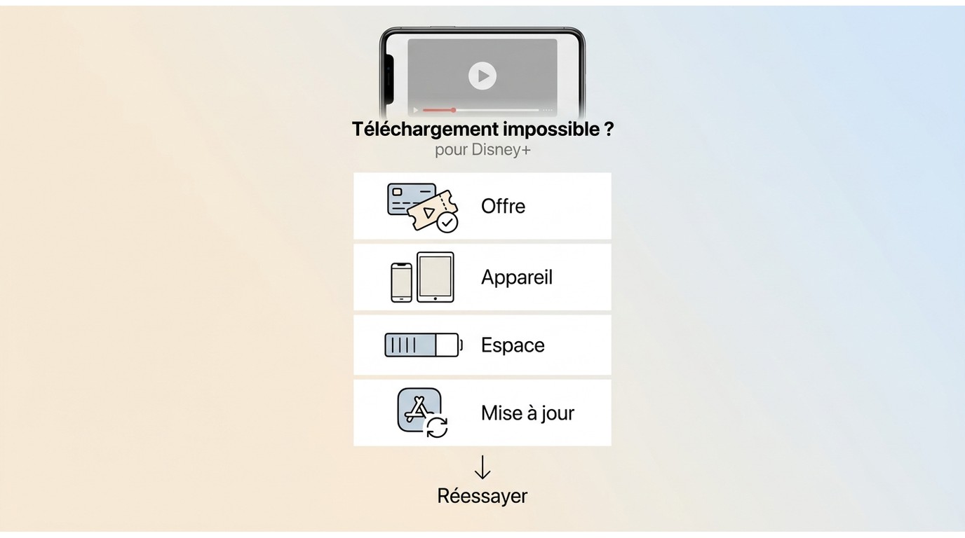 Étapes pour résoudre un téléchargement Disney+ impossible sur mobile.