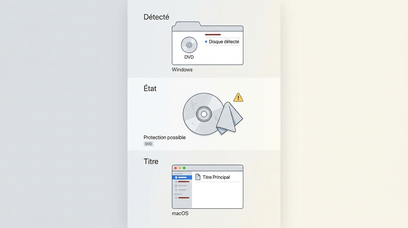 Vérifications d’un DVD avant extraction : détection, état du disque et protection