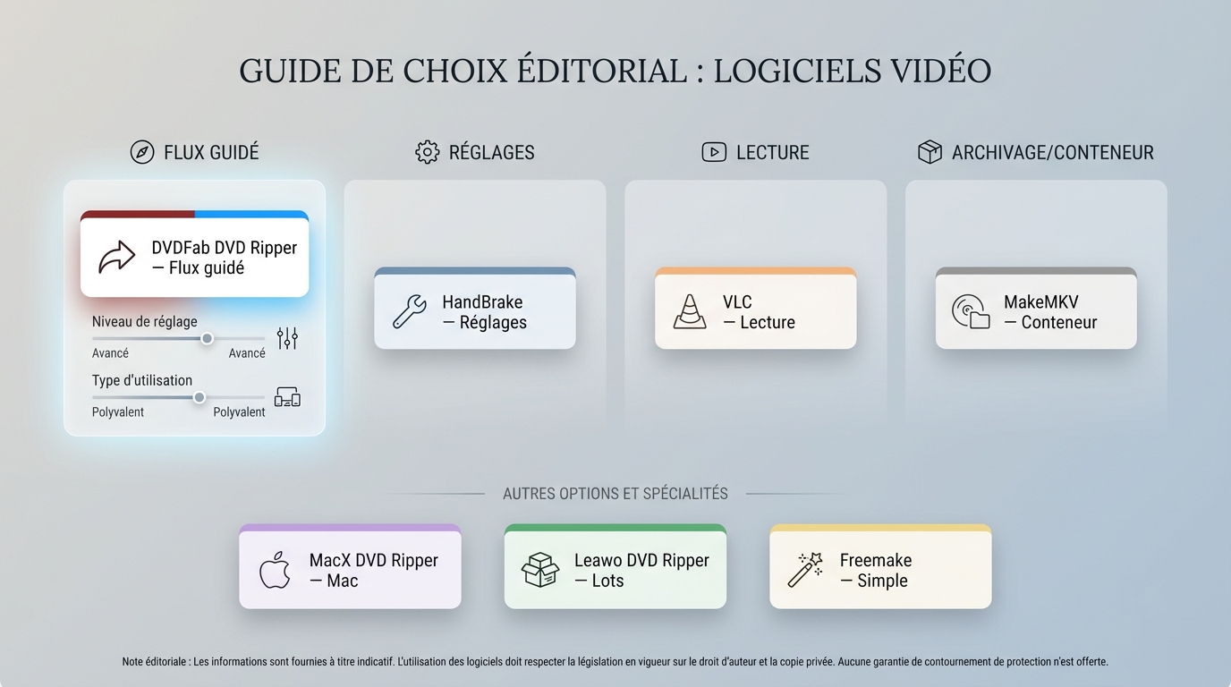 Choix d’un logiciel DVD selon système, réglages et type d’utilisation