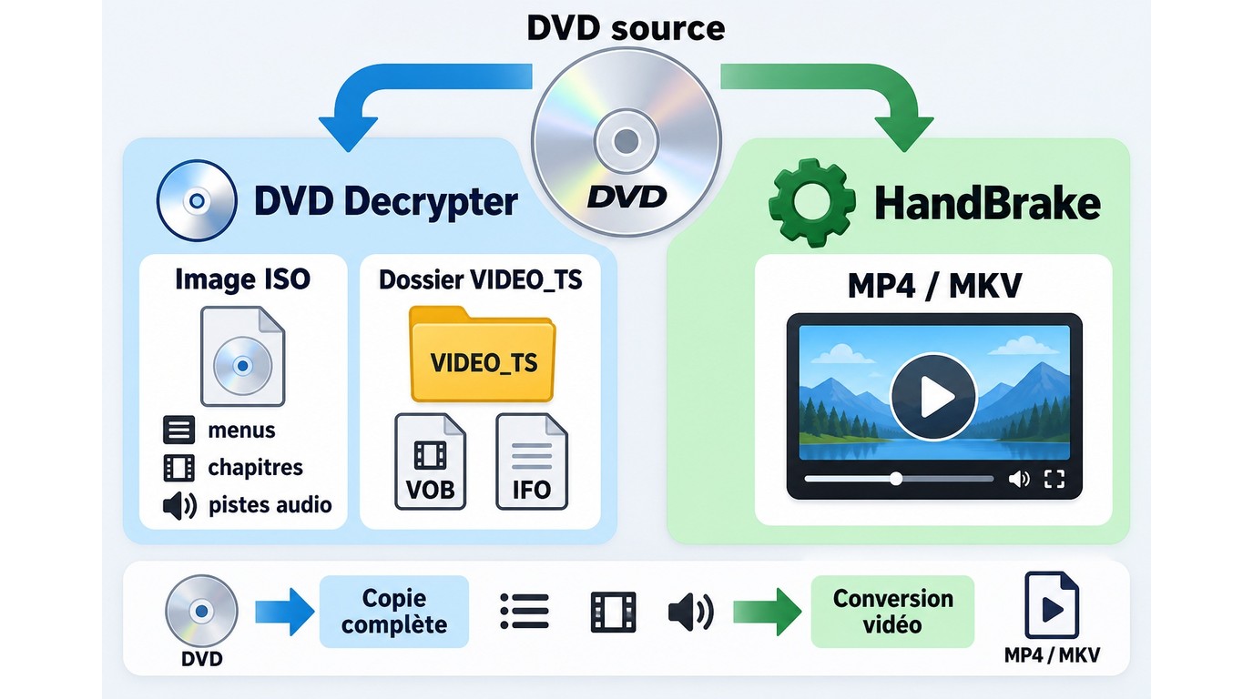 Différence entre ISO, VIDEO_TS, VOB et MP4 pour DVD Decrypter et HandBrake