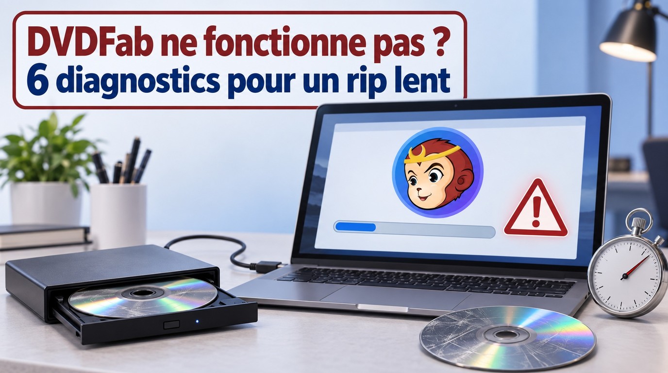 DVDFab ne fonctionne pas ? 6 diagnostics pour un rip lent