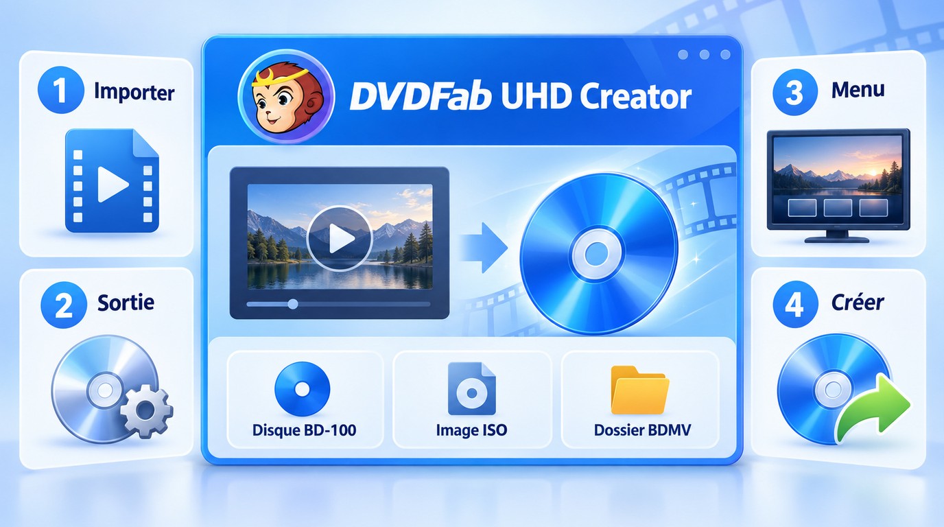 Étapes de création d'un Blu-ray UHD, d'une image ISO ou d'un dossier BDMV avec DVDFab