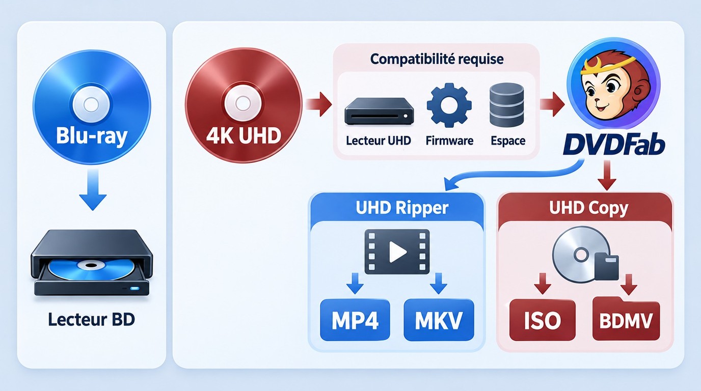 Compatibilité Blu-ray 4K UHD, du lecteur au format MP4, MKV, ISO ou BDMV