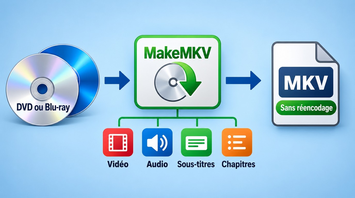 MakeMKV conserve vidéo, audio, sous-titres et chapitres dans un fichier MKV