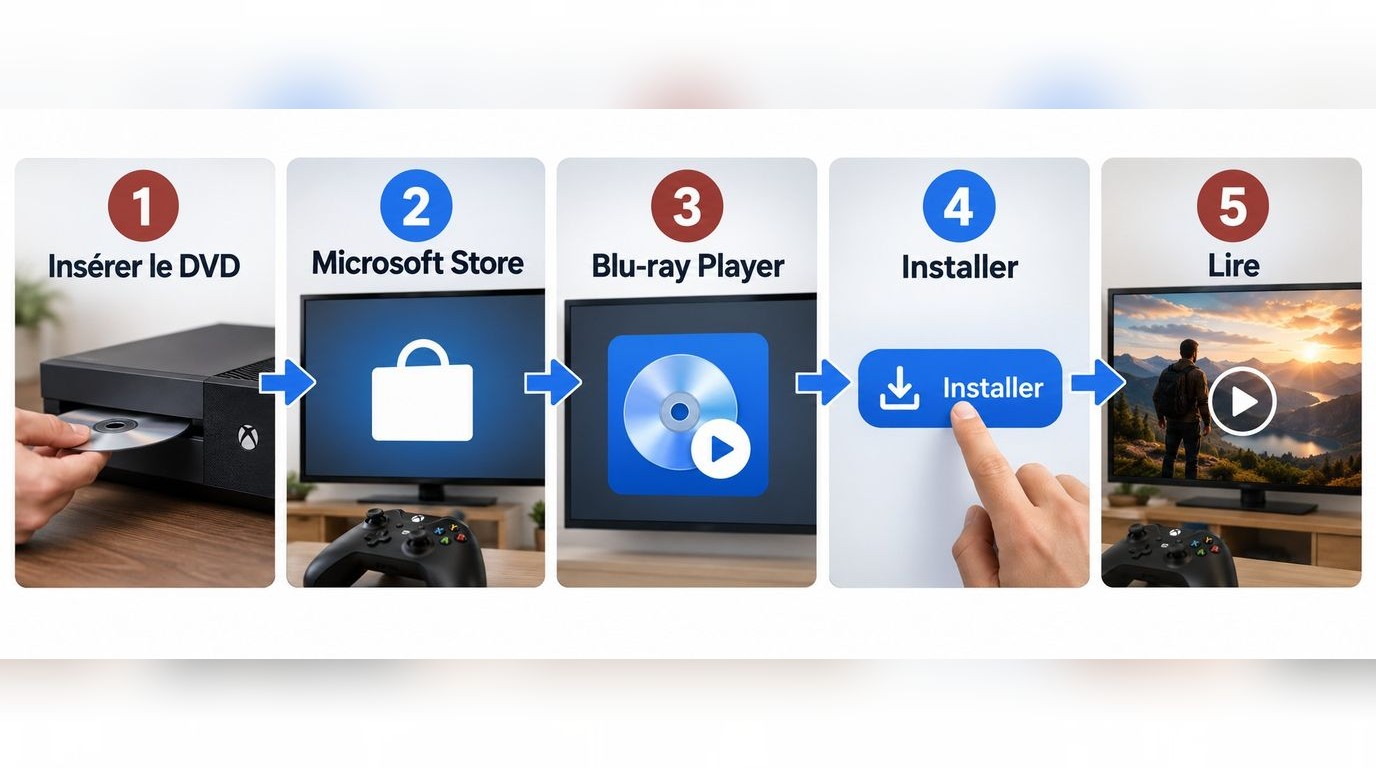 Étapes Xbox One pour installer Blu-ray Player et lire un DVD