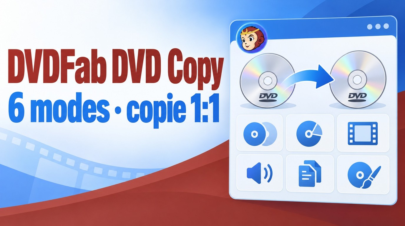 Avis sur DVDFab DVD Copy&nbsp;: 6 modes et copie 1:1