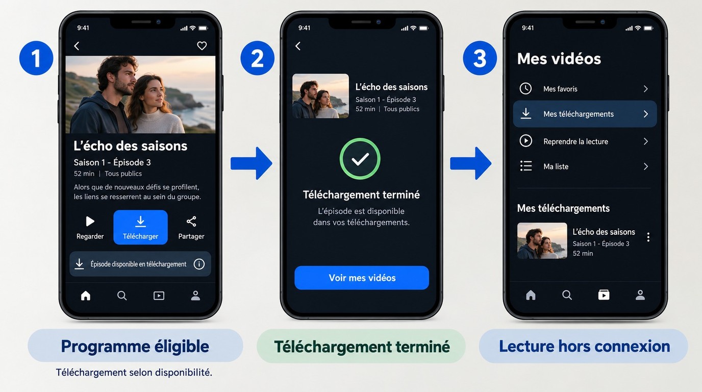 Téléchargement d’un replay dans l’application TF1+ Premium