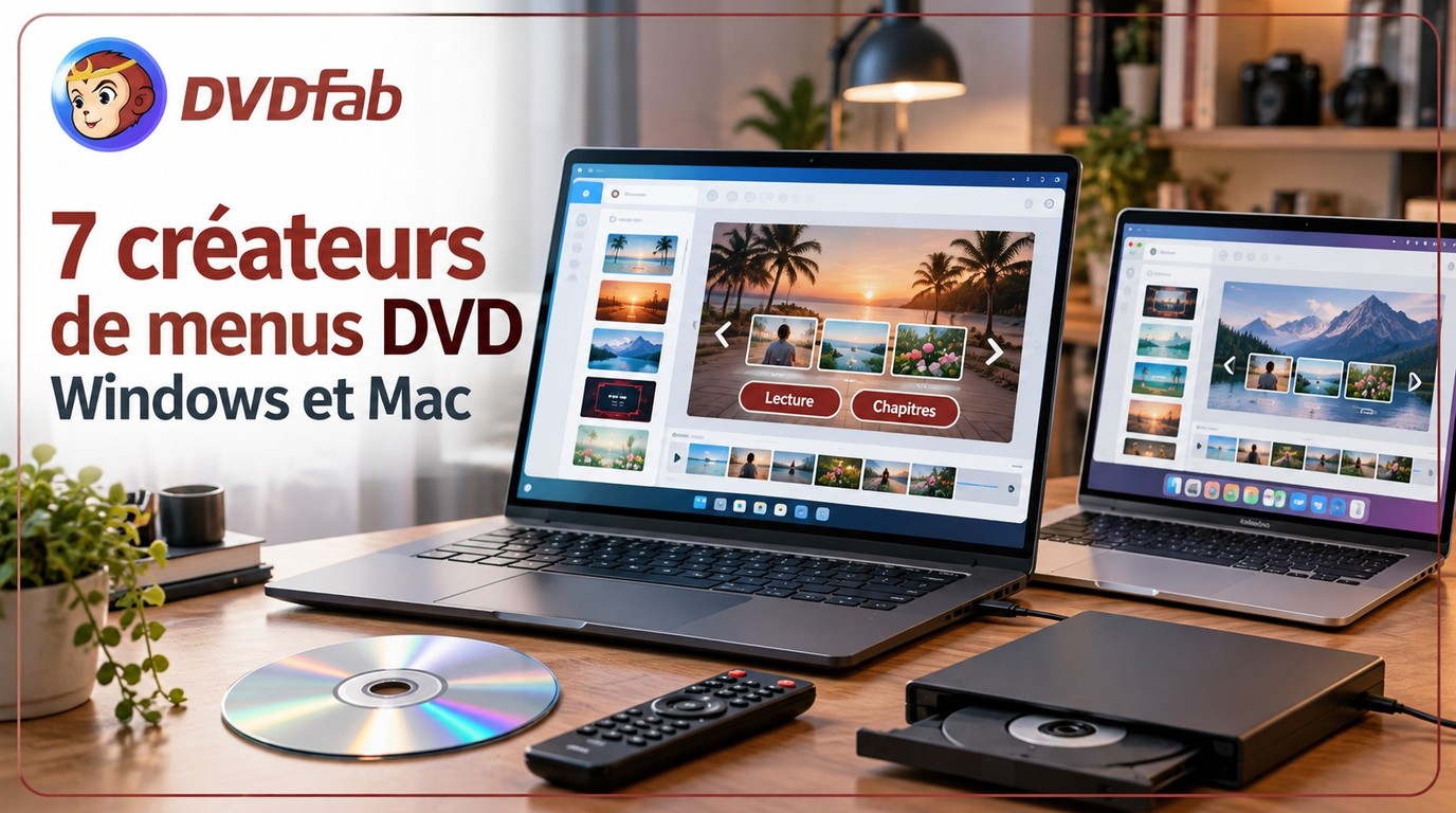 Créateurs de menus DVD&nbsp;: créer un DVD avec menu sur Windows et Mac